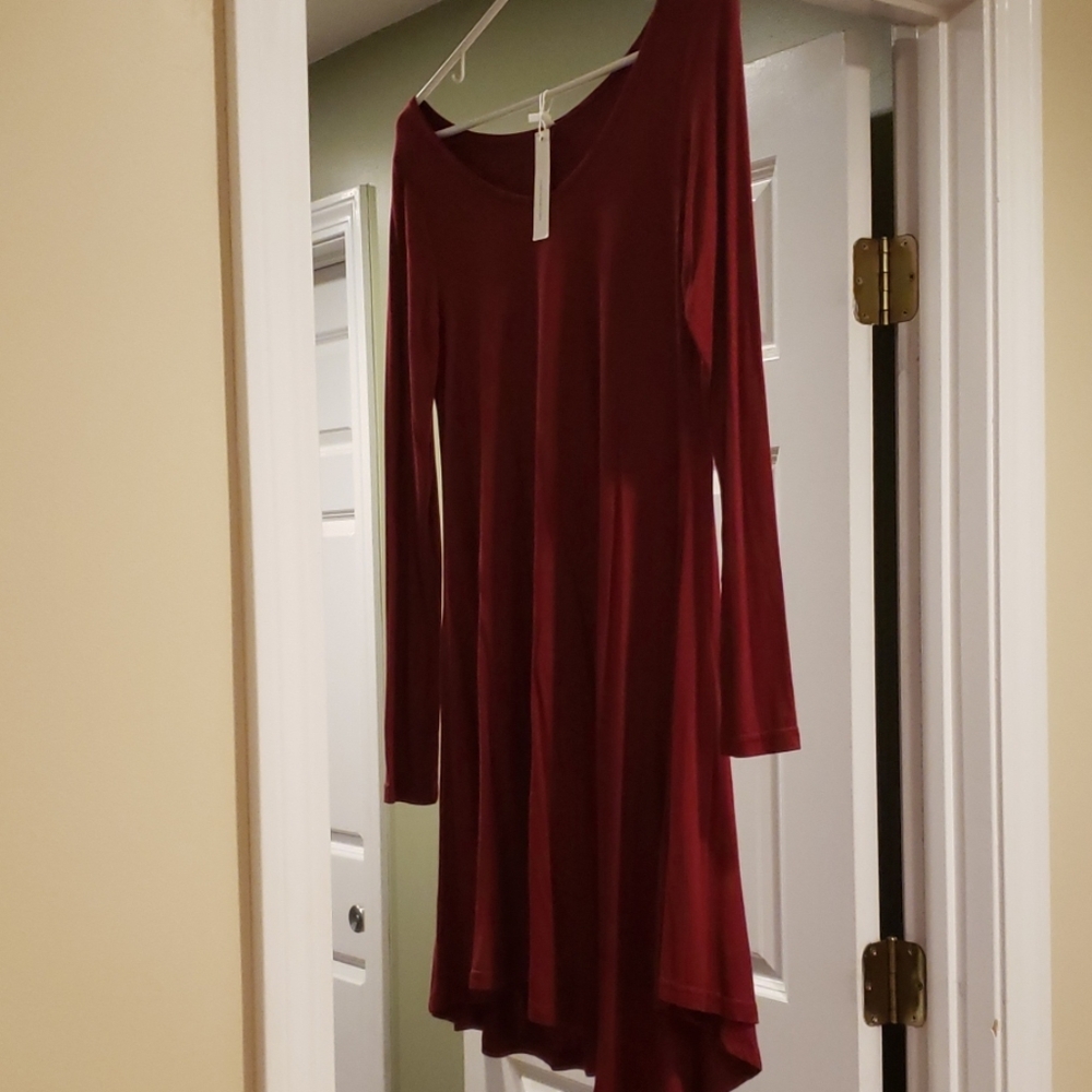 Red maxi type dress